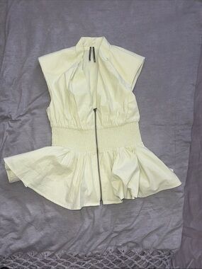 Anthropologie Peplum Zip-Front Top